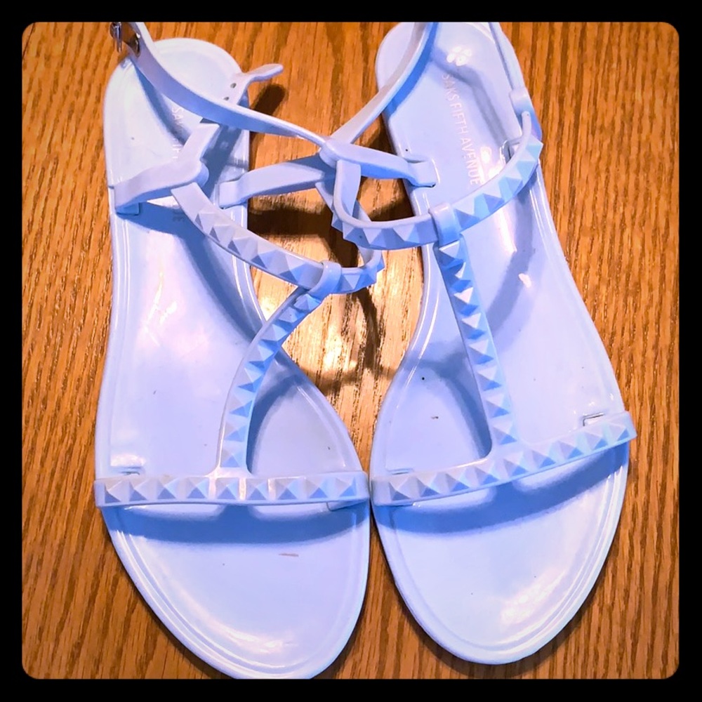 Blue jelly sandals